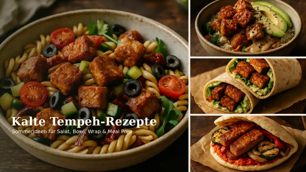 Kalte Tempeh-Rezepte mit Salat, Bowl, Wrap und Pita